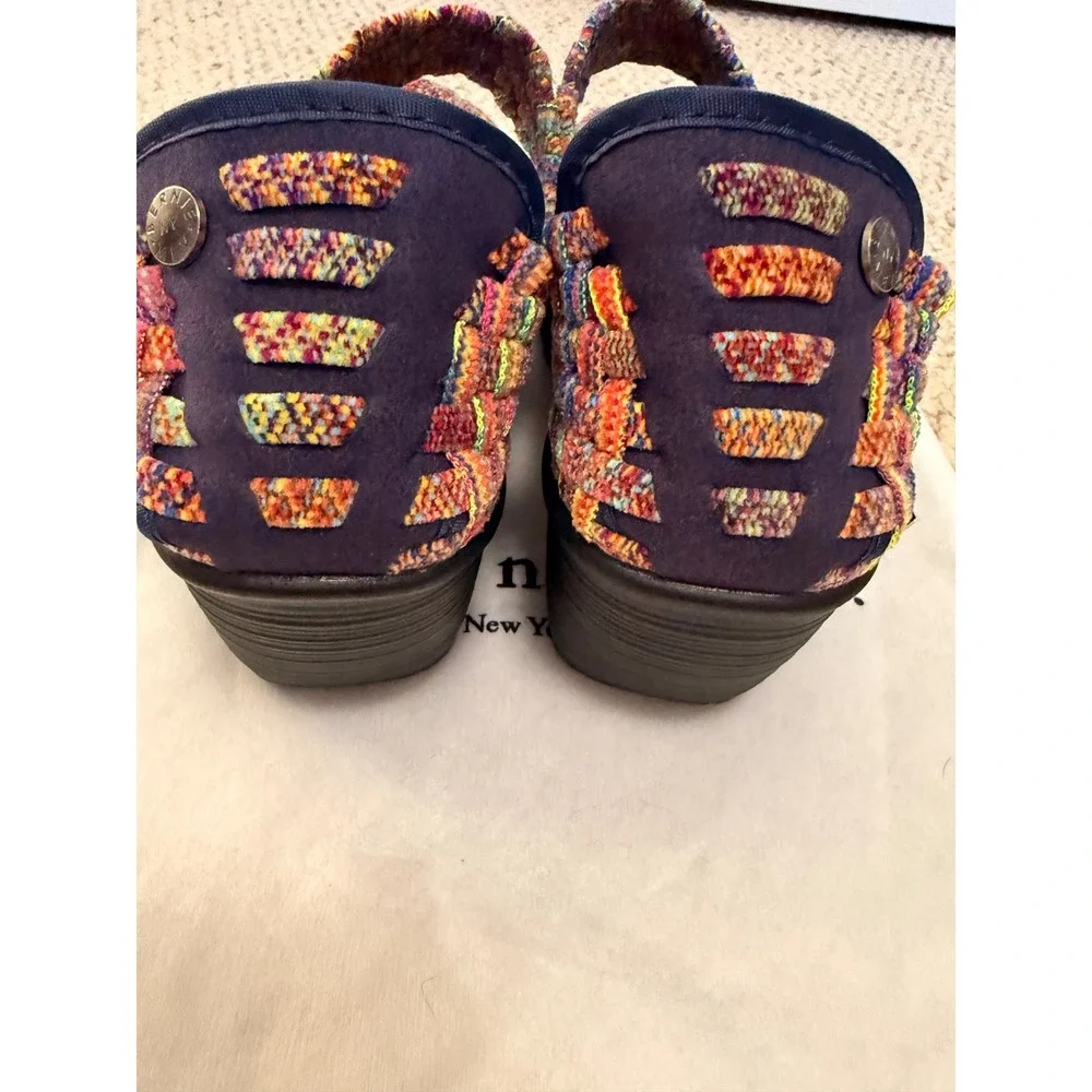 Boho Multicolor Woven Mary Jane Platform Wedge Shoes EU 39 Colorful Eclectic